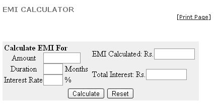 Emi Chart For Personal Loan