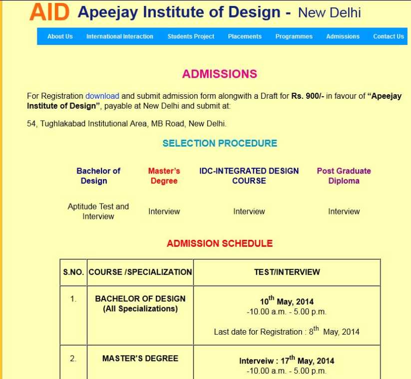Fee Structure Of Apeejay Institute Of Design 2020 2021