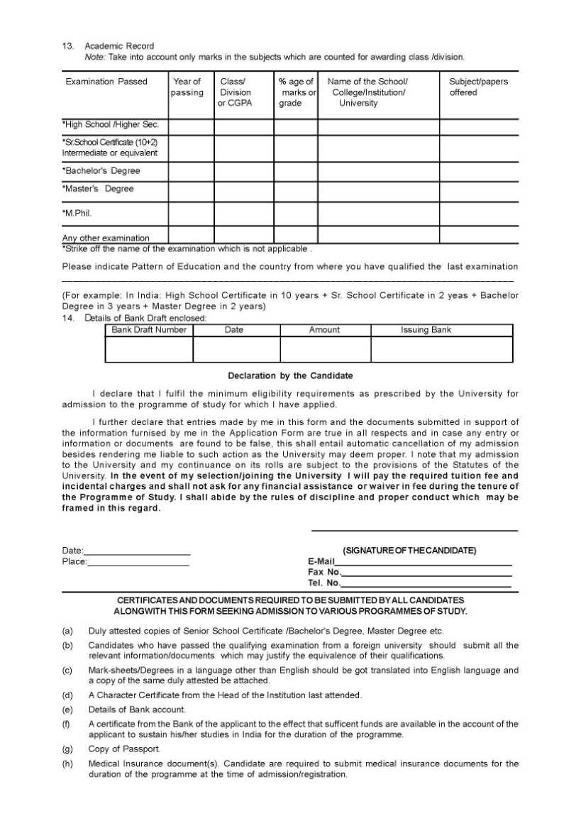 Jawaharlal Nehru University Admission Forms 2020 2021